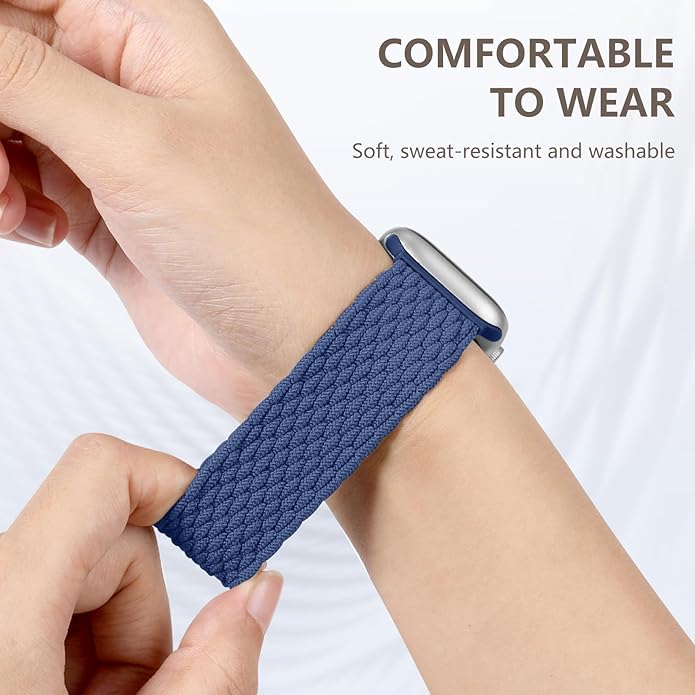 Zedoli Braided Solo Loop Bands Compatible with Apple Watch Band 38mm 40mm 41mm 42mm 44mm 45mm 46mm 49mm Women Men, Stretchy Nylon Sport Elastic Strap for iWatch Series 11 10 9 8 7 6 5 4 3 2 1 SE Ultra - Image 3