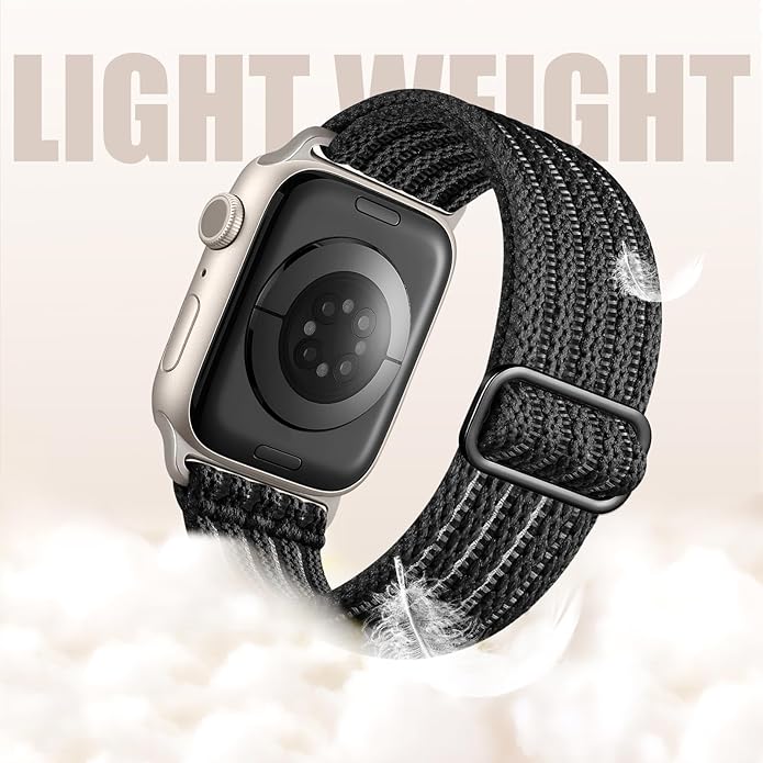 Braided Stretchy Band Compatible with Apple Watch Bands 38mm 40mm 41mm 42mm 44mm 45mm 46mm 49mm for Women Men, Adjustable Nylon Solo Loop Elastic Straps for iWatch Series 10 9 8 7 6 5 4 3 2 1 SE Ultra - Image 5