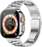 iiteeology Compatible with Apple Watch Band Ultra 3 Ultra 2 Ultra, Upgraded Stainless Steel Band with iWatch Screen Protector Case for Men Silver/Silver - Image 2