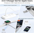 Basesailor Magnetic Charger Adapter for Apple Watch 11 10,5W USB C Wireless Charger Dock,Multi Charging Kit with Type C Cable & USB A Converter for iWatch Series 9 8 7 SE Ultra,42 46 44mm - Image 2