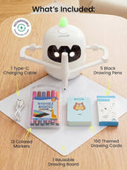 Grownsy Smart Drawing Robot for Kids, Light & Voice Guidance Education Toy with Scan, Doodle Bot with 150 Word Cards & 12 Color Pens, Montessori Painting Learning Toys for Kids Ages 3–8, Birthday Gift - Image 9