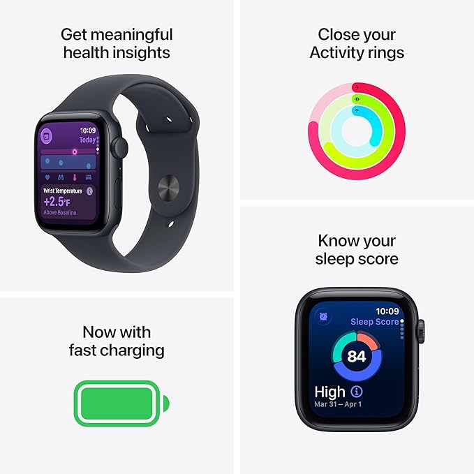 Apple Watch SE 3 40mm GPS Midnight Aluminum Case with Midnight Sport Band - S/M - Image 2