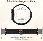 Braided Stretchy Bands Compatible with Apple Watch Bands 40mm 44mm 38mm 41mm 42mm 45mm 46mm 49mm Women Men, Soft Nylon Sport Strap with Magnetic Clasp for iWatch Series 11 10 9 8 SE 7 6 5 4 3 2 Ultra - Image 6