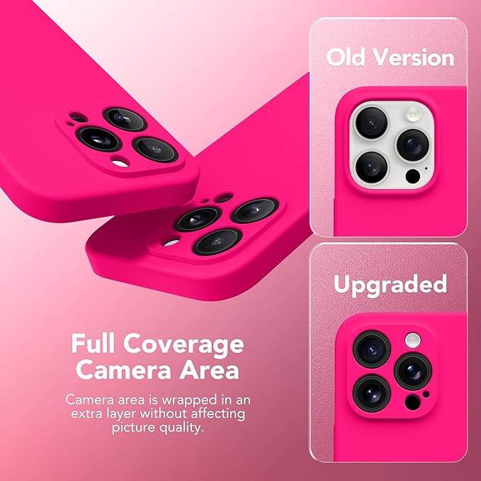 Magnetic for iPhone 13 Pro Max Case, Compatible with MagSafe, [Full Camera Protection][Screen Protector] Silicone Shockproof Protective Phone Case for iPhone 13 Pro Max 6.7", Hot Pink - Image 3