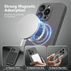 Magnetic for iPhone 15 Pro Case, Compatible with MagSafe, [Full Camera Protection][Screen Protector] Silicone Shockproof Protective Phone Case for iPhone 15 Pro 6.1", Dark Gray - Image 2