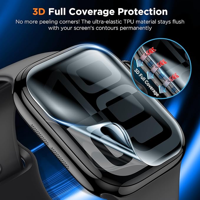 LK 4 Pack for Apple Watch Series 10 Screen Protector 46mm Privacy, HD Ultra-thin [Upgrade Anti-Spy] Soft TPU Film 46mm Apple Watch Screen Protector,Touch Sensitive Anti-Scratch - Image 4