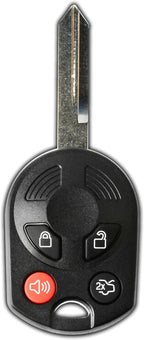 KeylessOption 4-Button Black Key Fob Replacement for 2000-2017 Ford Lincoln Mercury Passenger Cars, OUCD6000022, Programming Guide Included by KeylessOption