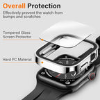 Amizee 2 Pack Case Compatible with Apple Watch Series 9/8/7 41mm Case with Built-in Screen Protector, Ultra-Thin Hard PC Straight Edge Anti-Scratch Protective Cover for iWatch (Silver/Clear) - Image 2