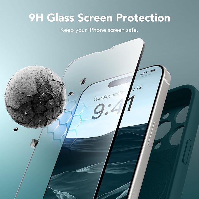 Magnetic for iPhone 13 Pro Case, Compatible with MagSafe, [Full Camera Protection][Screen Protector] Silicone Shockproof Protective Phone Case for iPhone 13 Pro 6.1", Deep Blue - Image 4