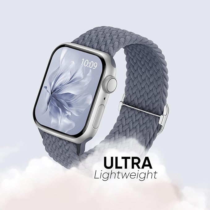 6 Pack Braided Stretchy Bands Compatible with Apple Watch Band 38mm 40mm 41mm 42mm 44mm 45mm 46mm 49mm Women Men, Adjustable Nylon Solo Loop Elastic Straps for iWatch Series 11 10 9 8 7 6 5 4 SE Ultra - Image 4