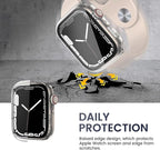 2 Pack Hard Case for Apple Watch Series 11 10 46mm Tempered Glass Screen Protector Case, Full Coverage with Button Shockproof Cover Scratch Resistant Iwatch Bumper (Orange+Orange, 46mm) - Image 6