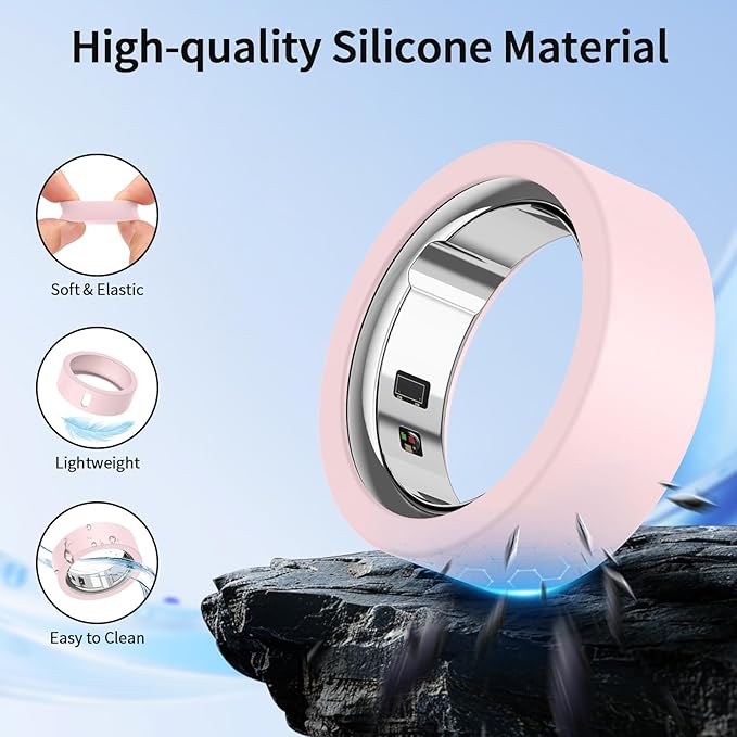 10 Pack Cover for Oura Ring Gen 4/4 Ceramic, Oura Ring Gen 3 Horizon/Heritage Case, Anti-Scratch Silicone Ring Protector for Working Out Gym (Black+Blue+Starlight+Pink+Wine Red, M for 11/12/13/14/15) - Image 4