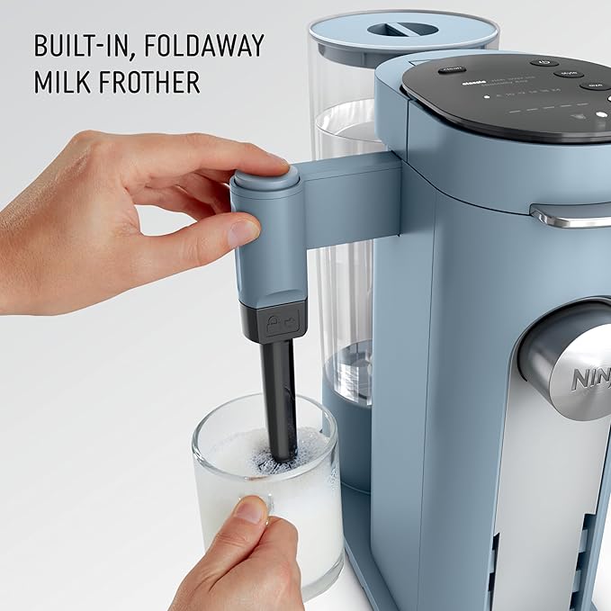Ninja Pod & Grounds Specialty XL Single-Serve Coffee Maker, K-Cup Pod Compatible, Brews Grounds, Compact Design, Built-In Milk Frother, 68-oz. Reservoir, 6oz. Cup-24oz. Mug Sizes, Denim Blue, PB055ABL - Image 4