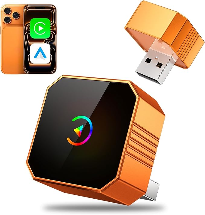 Aimoon 2026 Upgraded Wireless CarPlay Adapter for iPhone＆Android, Car Play Mini Wired to Wireless Adapter for CarPlay ＆Android Auto Plug and Play Stable Connection & No Latency for iPhone iOS 10+ by AimoonWirelessCarplayAdapte