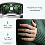 opove O Ring Smart Ring, Fitness Trackers Rings with Sleep/Stress/Heart Rate/Women's Health Monitoring, Comfortable Wearing, Up to 7 Days Using, Fitness Ring for Android & iOS, Silver-Size13 - Image 7