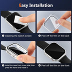 Charlam Compatible with Apple Watch Case 41mm Series 9 8 7 with Tempered Film Screen Protector, Full Protective Hard PC Bumper Touch Sensitive HD Screen Cover for iWatch Accessories,3 Pack/Clear, 41mm - Image 9