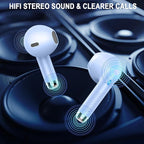 Wireless Earbuds, Bluetooth 5.3 Ear Buds LED Power Display Headphones Bass Stereo, Bluetooth Earbuds in-Ear Noise Cancelling Mic, 40H Playback Mini Case IP7 Waterproof Sports Earphones for Android iOS - Image 6