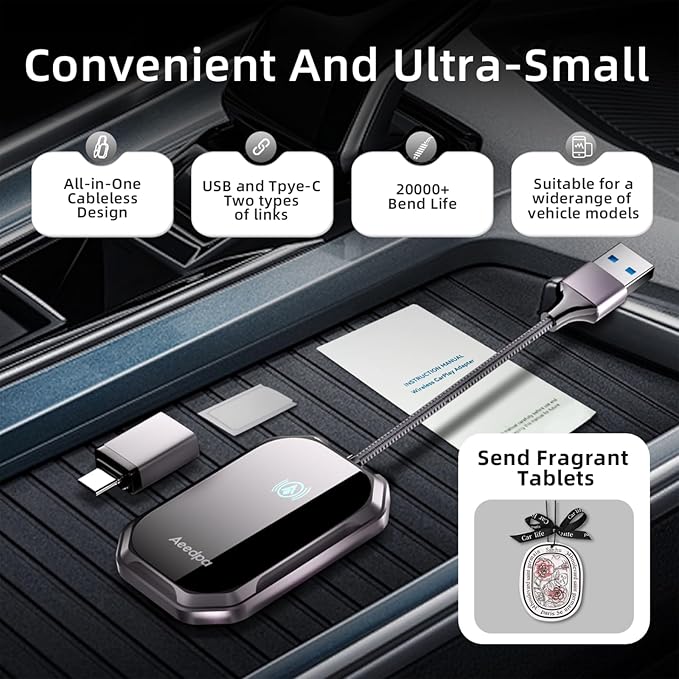 Android auto Wireless Adapter - 5GHz WiFi Plug & Play Dongle for Factory Wired Cars, Instant Connection for Android 10+, Auto-Links in 10s, Wide Compatible with Cars/Trucks 2015+ - Image 8