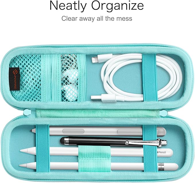 Fintie Holder Case for Apple Pencil Pro, Apple Pencil (USB-C / 1st / 2nd Generation), PU Leather Carrying Bag Sleeve Compatible with Pen, USB Cable, Samsung Stylus, Spring Bloom - Image 3
