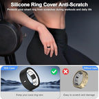 8 Pack Cover Compatible with Oura Ring Gen 4/4 Ceramic/Oura Ring Gen 3 Horizon/Heritage,Charging Derectly,Anti-Scratch Elastic Silicone Ring Protector for Women Men Working Out Gym(Black*8,Size 4) - Image 5
