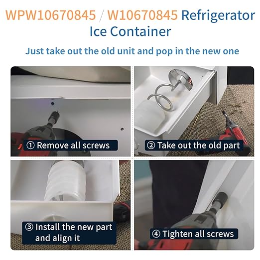 Upgraded W10670845 WPW10670845 ice Maker Replacement Compatible with Whirl-Pool Ken-More AMA-na Refrigerator Parts PS11757044 Fits for AP6023698 Whirlpool Ice Bucket Replacement - Image 3