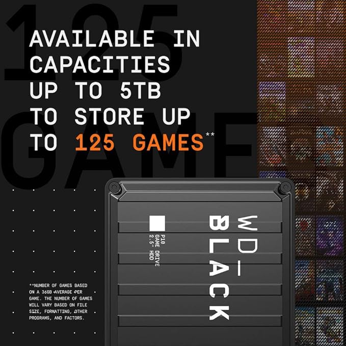 WD_BLACK 5TB P10 Game Drive, Portable External Hard Drive, Works with Playstation, Xbox, & PC - WDBA3A0050BBK-WESN - Image 3