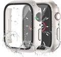 Waterproof Case for Apple Watch Series 9 Series 7 8 45mm, Built-in Screen Protector with Tempered Glass [Touch Sensitive] Cover for iWatch S9/S8/S7 Accessories 45mm, Starlight by idudu