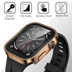 Amizee 2 Pack Compatible with Apple Watch Series 9 8 7 45mm Case with Built-in Screen Protector, Ultra-Thin Hard PC Straight Edge Anti-Scratch Protective Cover for iWatch 45mm (Rose Gold) - Image 6