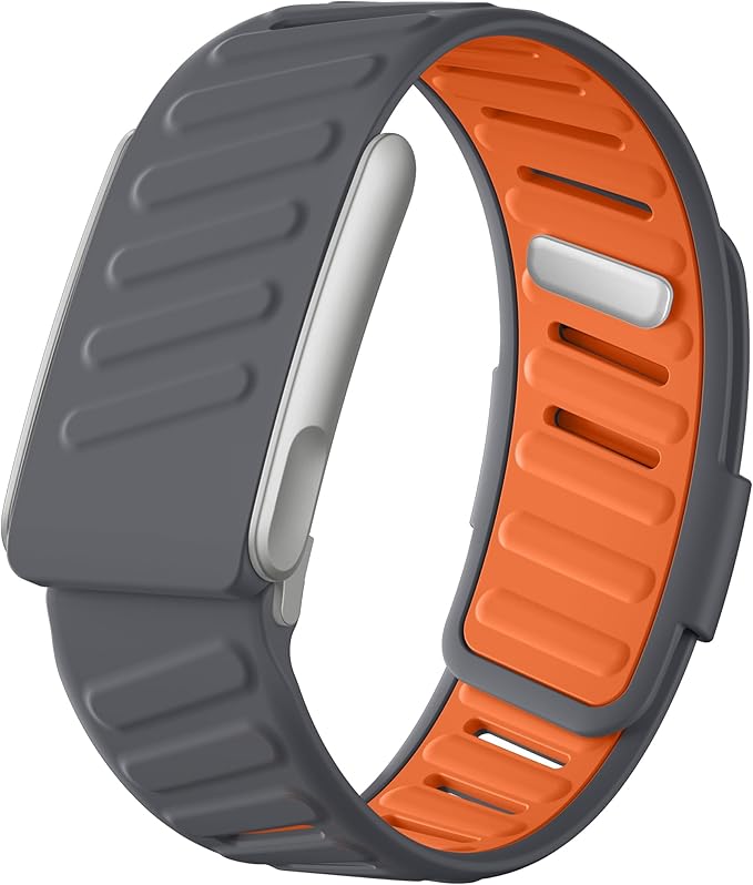 Getino Sport Band Compatible with Whoop 5.0 Bands One, Peak and Life/MG, Breathable Waterproof Silicone Adjustable Replacement Accessories Strap for Whoop Band 5.0 Fitness Activity Tracker, GrayOrange by Getino