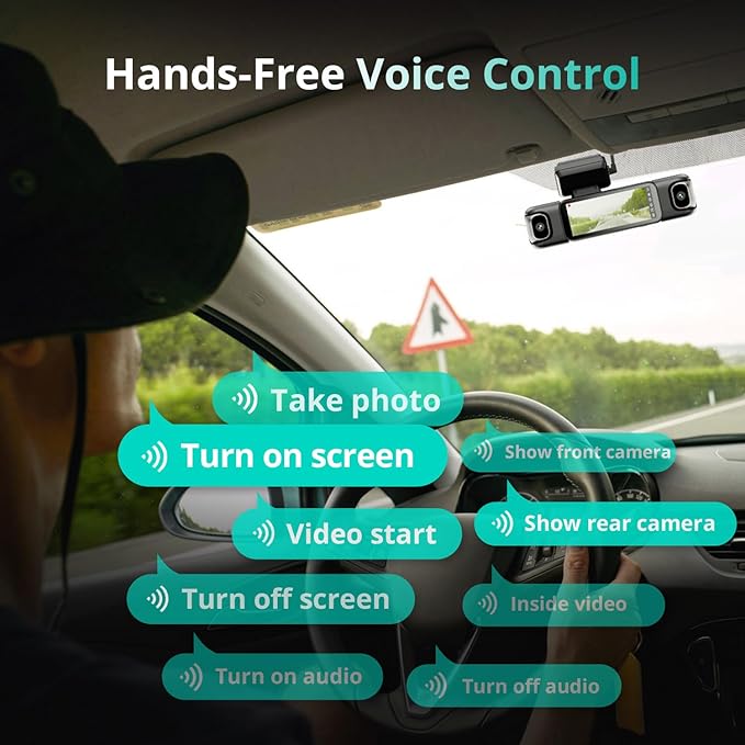 BOTSLAB 3K 4 Channel Dash Cam, 24/7 Parking Mode with Hardwire Kit, 560° View, Front and Rear Inside Car Camera with 3.18”Touch Screen, Night Vision Voice Control, Free 128GB Card 5.8GHz WiFi & GPS - Image 8