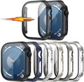 6 Pack for Apple Watch Series 11(2025 Series 10 46mm Case with Tempered Glass Screen Protector,JZK Slim Guard Bumper Hard PC Protective Cover HD Ultra-Thin Case for iWatch 46mm Accessories by JZK