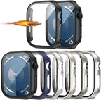 6 Pack for Apple Watch Series 11(2025 Series 10 46mm Case with Tempered Glass Screen Protector,JZK Slim Guard Bumper Hard PC Protective Cover HD Ultra-Thin Case for iWatch 46mm Accessories by JZK