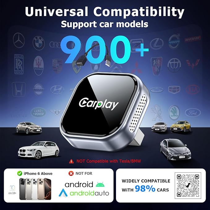 Wireless CarPlay Adapter for iPhone - Converts Wired to Wireless CarPlay, Plug & Play with Stable & Instant Connection, Compact Design with iOS 10+ - Image 2