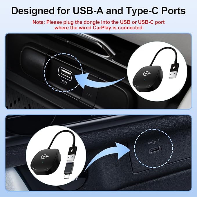 XHU Wireless CarPlay Adapter, CarPlay Wireless Adapter Supports Netflix, YouTube, and TikTok Stream Media Play, for OEM Wired CarPlay to Wireless Dongle, Only Fits for iOS 10+ Phone & Cars from 2016 - Image 7