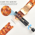 V-MORO Compatible with Resin Apple Watch Bands Series 11/10/9/8/7 46mm 45mm 44mm 42mm,Fashion Lightweight Resin Bracelet Wristband with Rose Gold Buckle for iWatch Ultra 49mm Series 6/5/4/3/2/1/SE-Flame Tortoise - Image 5