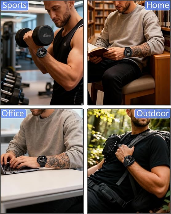 Rugged Bumper band with Case For apple watch ultra 3 2 1 49MM（1-second quick installation） - Shockproof & Scratch Resistant Compatible with iWatch Ultra 3/2/1 Men Gifts - Image 6