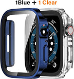 Amizee 2 Pack Compatible with Apple Watch Case 40mm Series 6/5/4/SE with Built-in Screen Protector, Hard PC Case Straight Edge Ultra Thin Anti-Scratch Protective Cover for iWatch 40mm (Blue/Clear) - Image 7