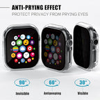 2 Pack Privacy Case for Apple Watch Screen Protector, Anti-Spy Tempered Glass Film Apple Watch Cover Hard PC Case Bumper for iWatch Series 11 Series 10 - Clear/Clear 42mm - Image 2