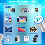 [Apple MFi Certified] iPhone 17 Car Charger, Rombica 3-Port 67W Dual USB-C&USB-A Car Power Cigarette Lighter PD/QC Type-C Fast Car Charger with Type-C Cable for iPhone 17/17 Pro Max/16 Pro/15 Pro/iPad - Image 7
