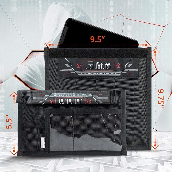 Mission Darkness Non-Window Faraday Bag for Phones (2-Pack) // Signal Blocking Bag Prevents Hacking Tracking Spying, Device Shielding for Law Enforcement Military Digital Forensics, EMP CME Protection - Image 2