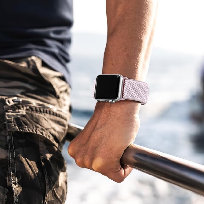 Lerobo Nylon Stretchy Solo Loop Watch Band, Compatible with Apple Watch Series 11-1, SE/Ultra 3 2 1 38/40/41/42/44/45mm/46mm/49mm, Adjustable Replacement Strap for Women Men - Image 7