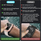 3 in 1 Goton Waterproof Hard Case for Apple Watch Screen Protector 44mm, 360° Slim Full Protective Tempered Glass Face Cover + Back Hard PC Bumper for iWatch SE 3/SE 2/SE, Series 6/5/4, 44mm Rosegold - Image 2