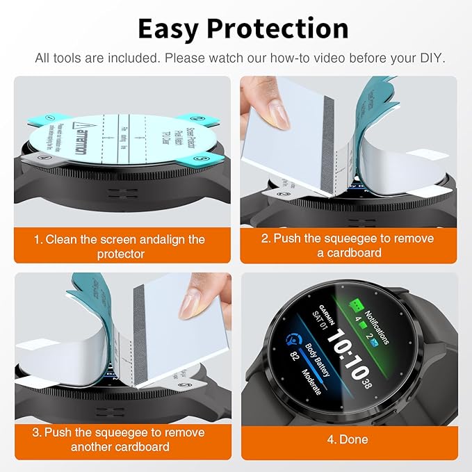 LK 6 Pack for Garmin Venu 4/ Venu 3s Screen Protector 41mm - Anti-Scratch, Self-Healing Soft TPU Screen Protector for Garmin Venu 41mm, Bubble Free, HD Transparent, Touch Sensitive - Image 3