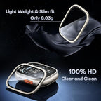 LϟK 2 Pack for Apple Watch Ultra 3/2 / Ultra Screen Protector 49mm - 9H Tempered Glass + Titanium Alloy Frame [Stay Original] Waterproof HD Glass Film for iWatch Ultra 49mm, Titanium - Image 5