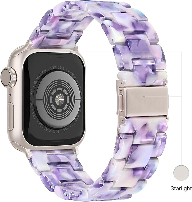 Light House Apple Watch Bands-Fashion Lightweight Resin iWatch Bands for Women Men 38mm/40mm/41mm/42mm(Series 11 10), 49mm/46mm/45mm/44mm/42mm(S 3 2 1), Compatible with Apple Watch Series 11 SE 10 9 8 7 6 5 4 3 Ultra - Image 2
