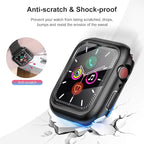 HANKN 6 Pack Hard Case for Apple Watch Series 11 10 42mm Tempered Glass Screen Protector Case, Full Protective Cover Ultra-thin Shatterproof Shockproof Shell Iwatch Bumper (Blue+Silver+Starlight+Black+White+Clear) - Image 2