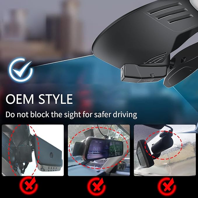 Mangoal 4K Dash Cam Custom for Volvo XC90 2016 2017 2018 2019 2020 2021 2022 (Model A),T5 T6 T8,Integrated OEM Look, UHD 2160P Video, WiFi & App,Loop Recording,Easy to Install, 64GB Card - Image 6