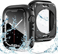 Goton 2 in 1 Waterproof Case for Apple Watch Screen Protector Series 6/5/4, SE 3/2/1 40mm, 360 Protective Glass Face Cover Hard Bumper + Back Frame for iWatch Accessories 40 mm by Goton