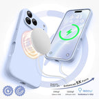 GolbinBox Magnetic for iPhone 17 Pro Case, Compatible with MagSafe, [Full Camera Protection] [Screen Protector], Silicone Shockproof Phone Cover with Anti-Scratch Microfiber Lining, Cyan Purple - Image 3