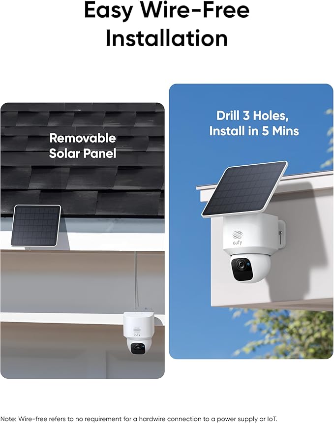 eufy Security SoloCam E30, 2 Pack, Security Cameras Wireless Outdoor, Solar Camera Outdoor Wireless, 360° Pan, AI Tracking, 2K Clarity, No Monthly Fee - Image 5